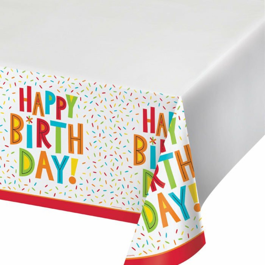 Birthdays * | Creative Converting Birthday Fun Plastic Tablecover 48 X 88 Kids Birthday Party Themes