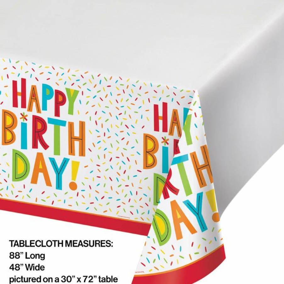 Birthdays * | Creative Converting Birthday Fun Plastic Tablecover 48 X 88 Kids Birthday Party Themes