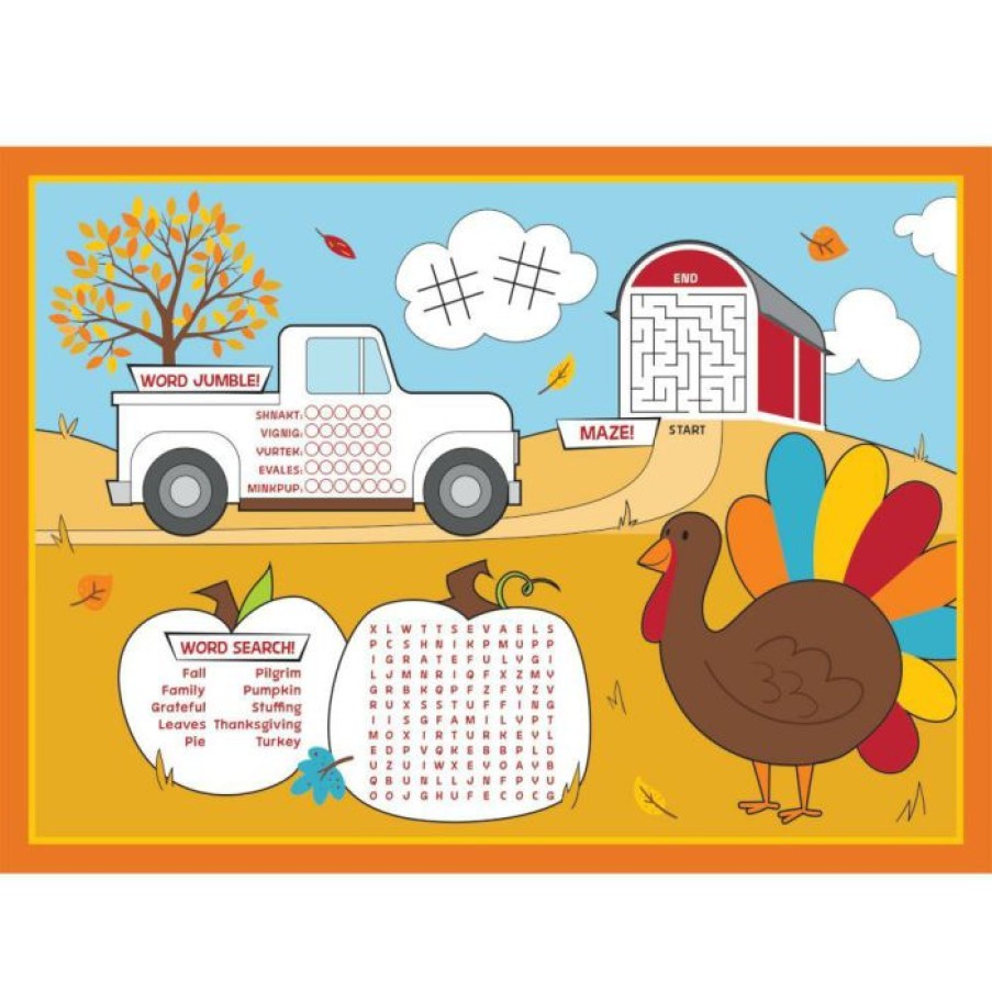 Holidays * | Creative Converting Thanksgiving Party Decorations Placemats, Fall Activity , 8 Ct