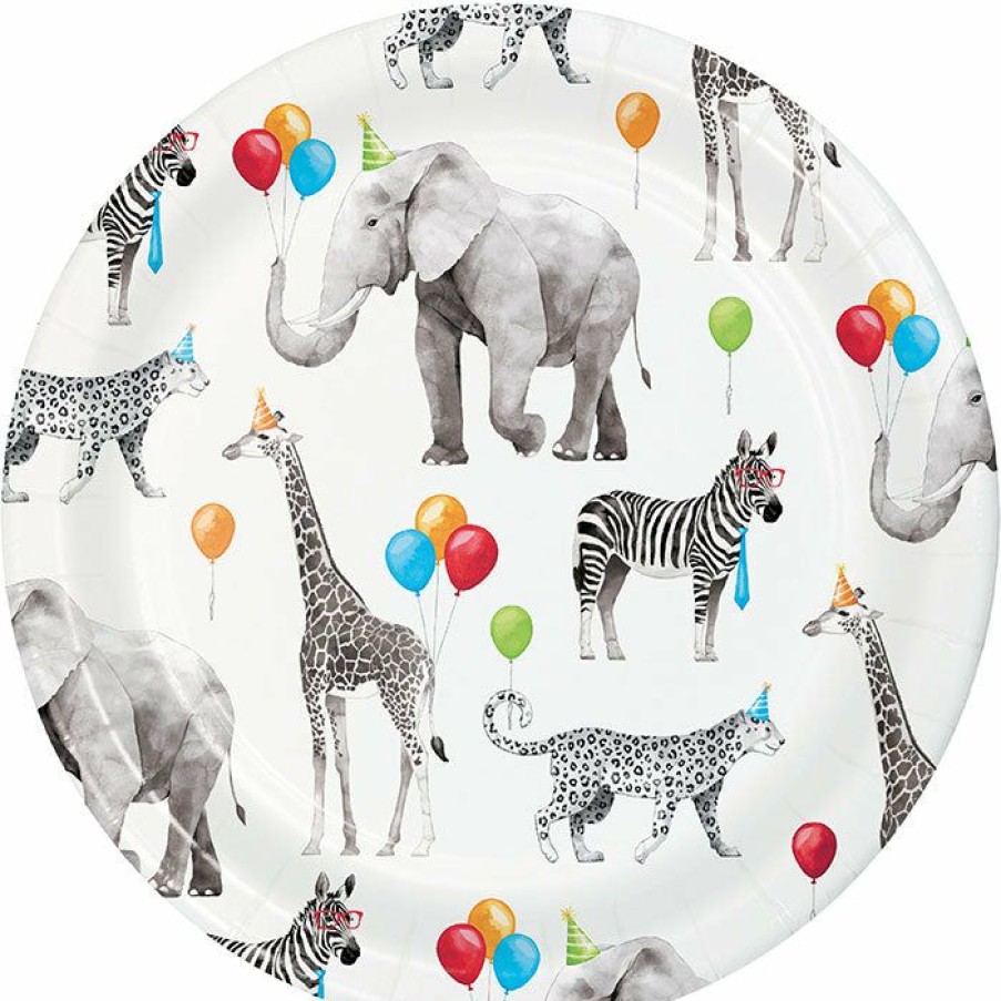 Birthdays * | Creative Converting Party Animals Dessert Plate 8Ct Kids Birthday Party Themes