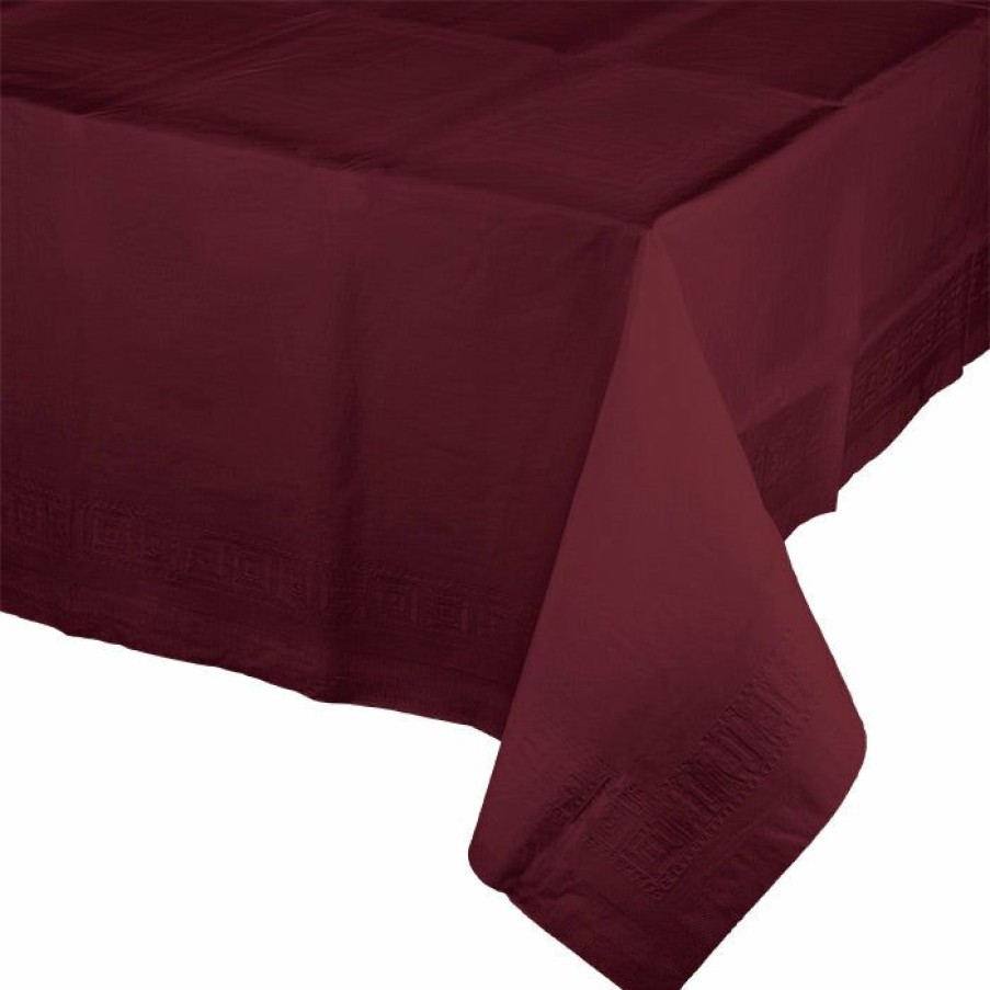 Solid Color Tableware * | Creative Converting Burgundy Tablecover 54 X 108 Polylined Tissue Solid Color Tableware