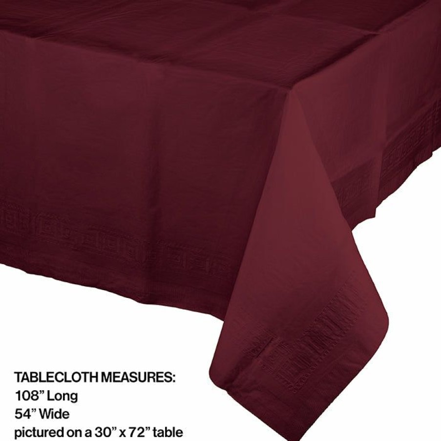 Solid Color Tableware * | Creative Converting Burgundy Tablecover 54 X 108 Polylined Tissue Solid Color Tableware