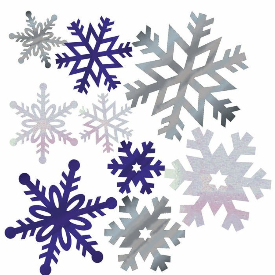 Holidays * | Creative Converting Foil Snowflake Cutouts, 12 Ct Christmas Party Supplies