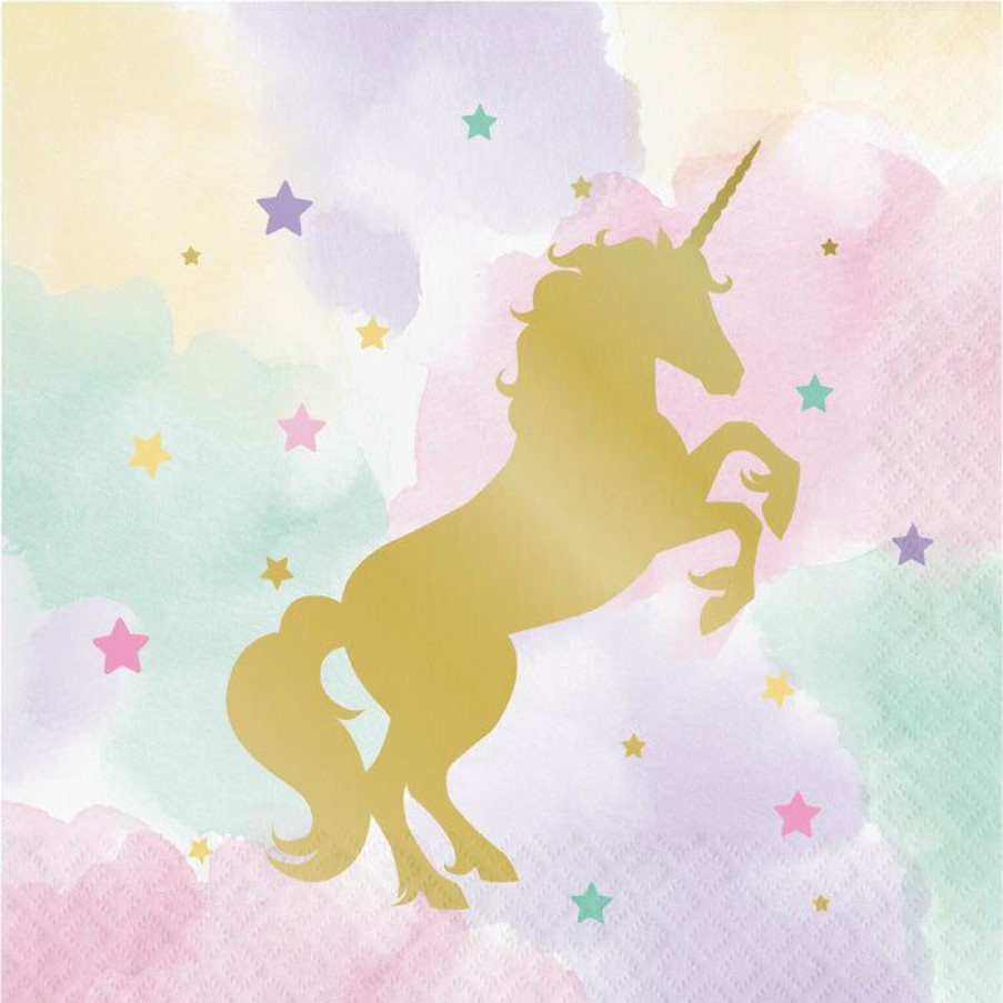 Birthdays * | Creative Converting Sparkle Unicorn Napkins, 16 Ct Kids Birthday Party Themes