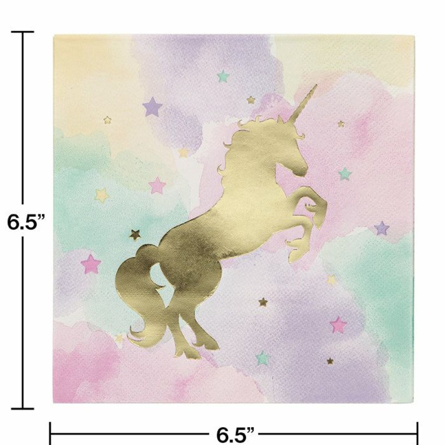 Birthdays * | Creative Converting Sparkle Unicorn Napkins, 16 Ct Kids Birthday Party Themes