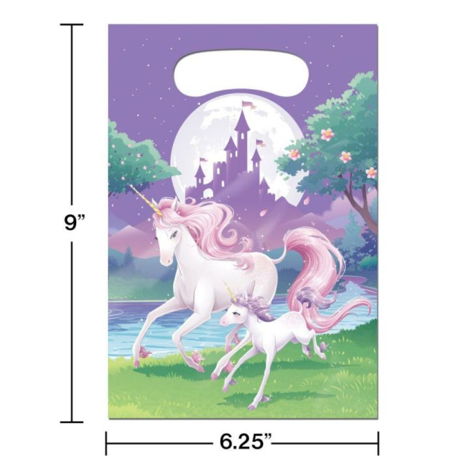 Birthdays * | Creative Converting Kids Birthday Party Themes Unicorn Fantasy Loot Bags, Plastic (96/Case)