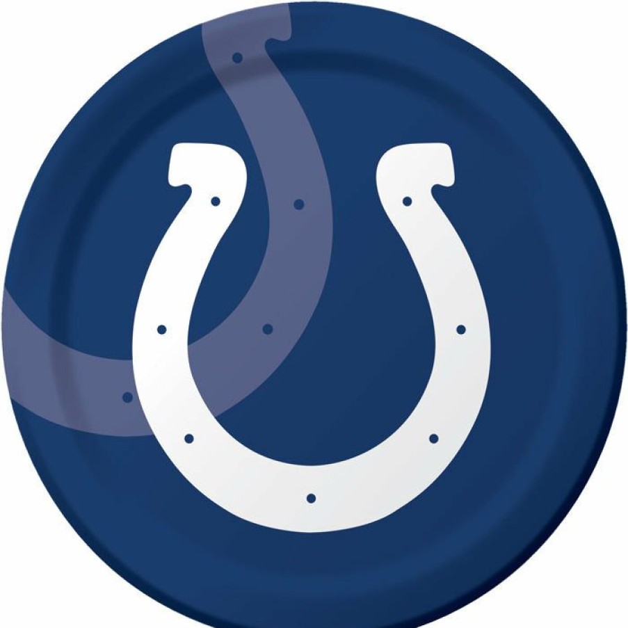 Sports * | Creative Converting Indianapolis Colts Paper Plates, 8 Ct Nfl And Football Party Supplies