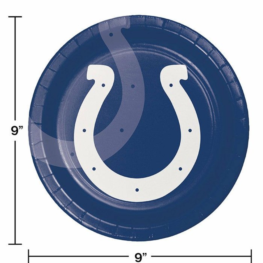 Sports * | Creative Converting Indianapolis Colts Paper Plates, 8 Ct Nfl And Football Party Supplies