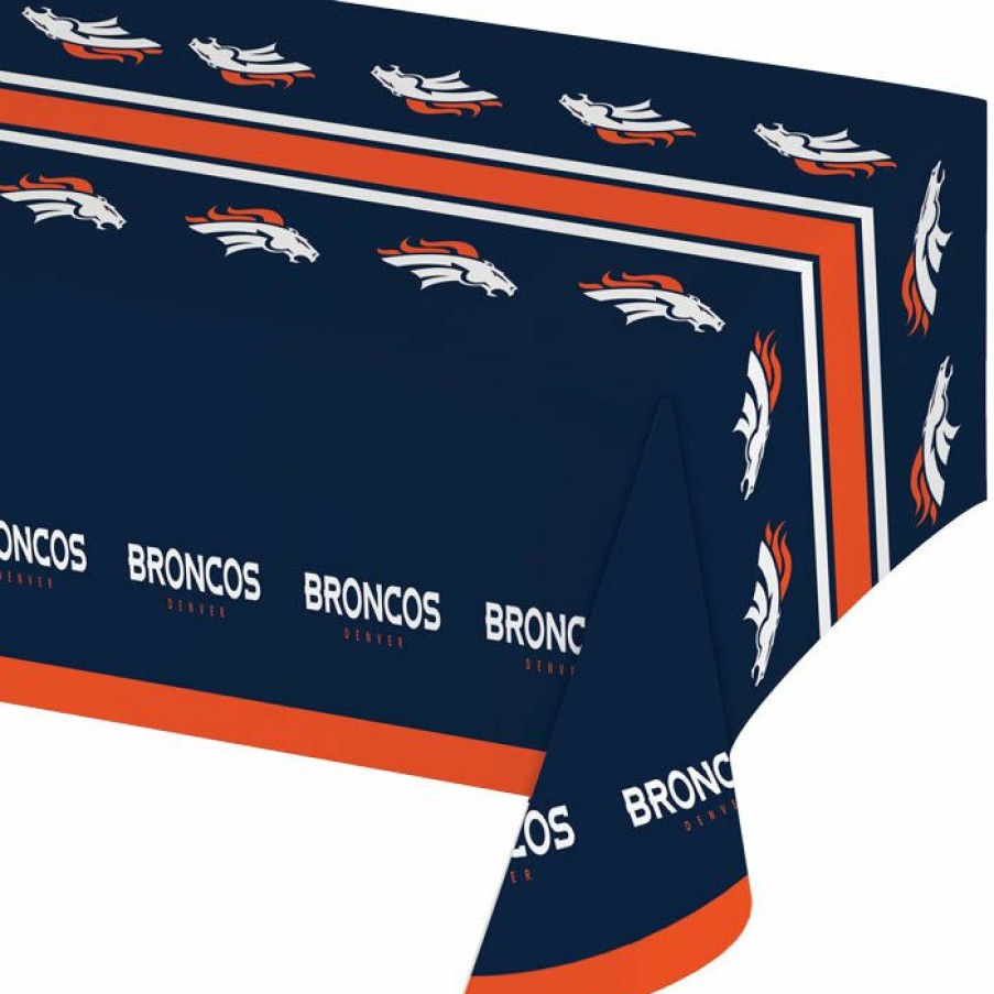 Sports * | Creative Converting Denver Broncos Plastic Table Cover, 54 X 102