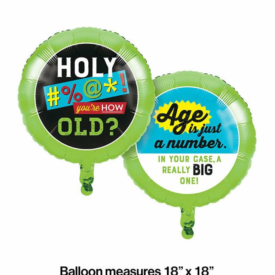 Birthdays * | Creative Converting Adult Birthday Party Themes Age Humor Just A Number 18 Mylar Ballon (10/Case)