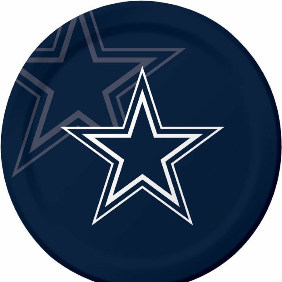 Sports * | Creative Converting Nfl And Football Party Supplies Dallas Cowboys Paper Plates, 8 Ct