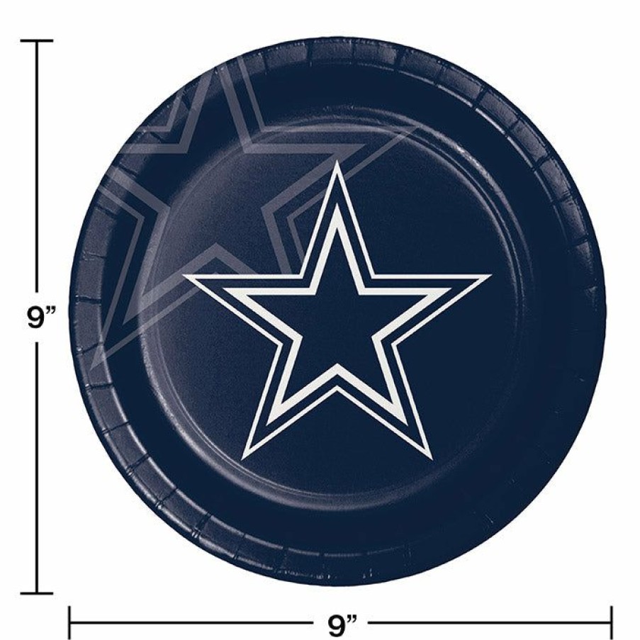 Sports * | Creative Converting Nfl And Football Party Supplies Dallas Cowboys Paper Plates, 8 Ct