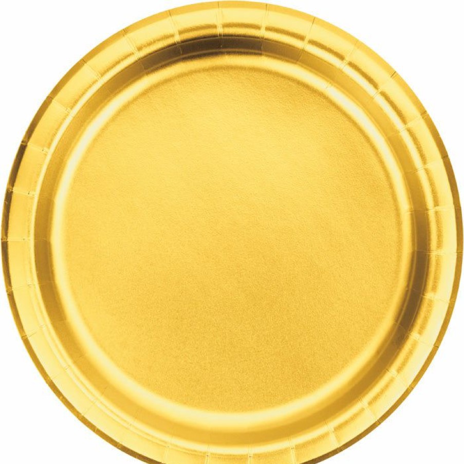 Bridal And Wedding * | Creative Converting Gold Foil Dessert Plates, Pack Of 8