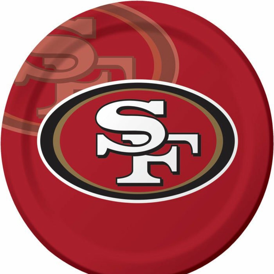 Sports * | Creative Converting San Francisco 49Ers Paper Plates, 8 Ct Nfl And Football Party Supplies