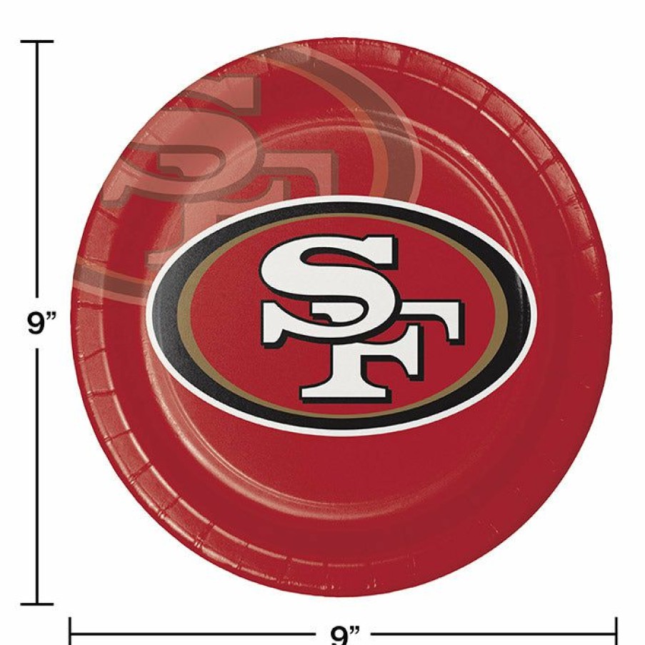 Sports * | Creative Converting San Francisco 49Ers Paper Plates, 8 Ct Nfl And Football Party Supplies