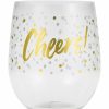 Themed Tableware * | Creative Converting Themed Tableware "Cheers" Plastic Stemless Wine Glass By Elise