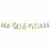 Bridal And Wedding * | Creative Converting Mrs & Mrs White And Gold Tassel Banner (1/Pkg) Bridal And Wedding