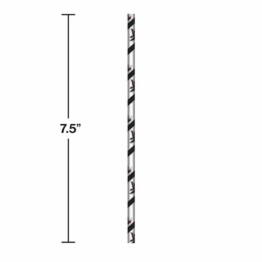 Sports * | Creative Converting Atlanta Falcons Paper Straws, 24 Ct