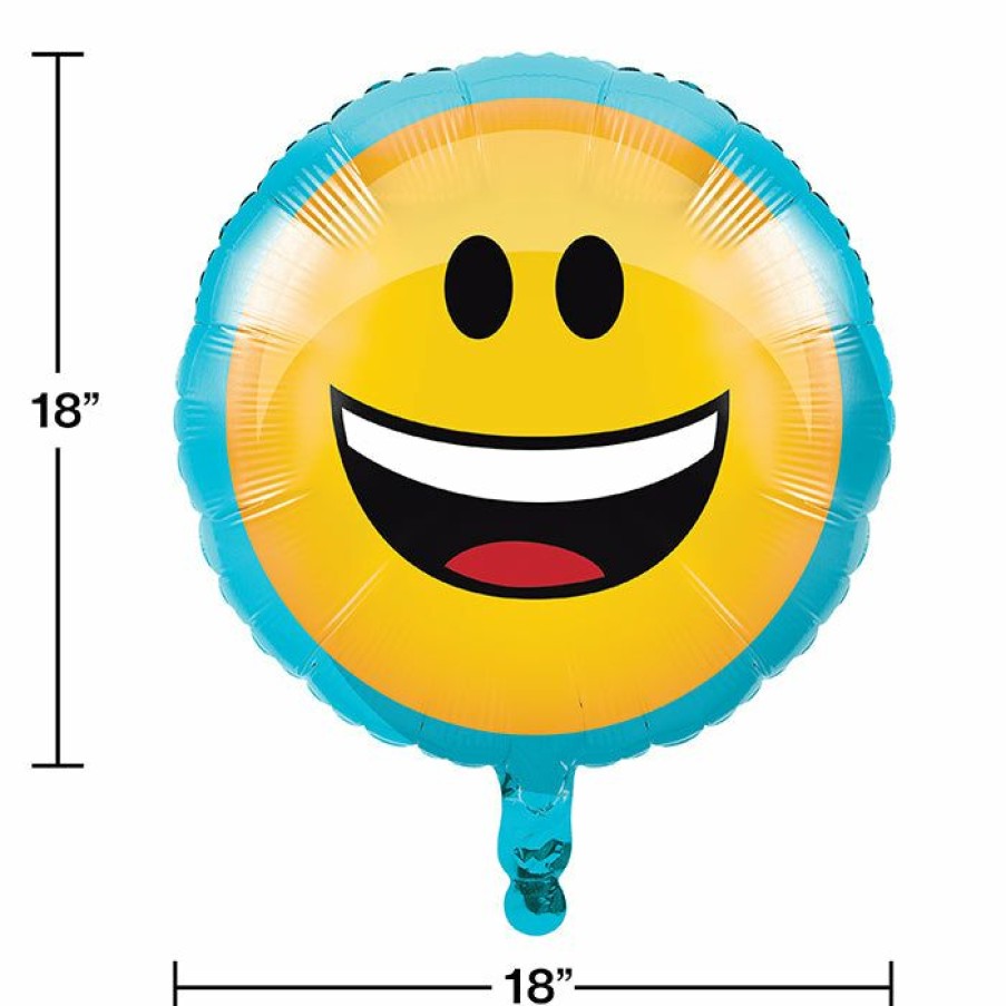 Birthdays * | Creative Converting Show Your Emojions Metallic Balloon 18 Kids Birthday Party Themes