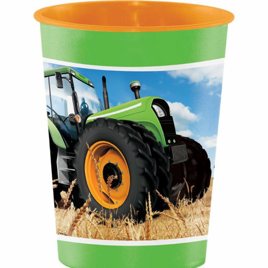 Birthdays * | Creative Converting Tractor Time Plastic Keepsake Cup 16 Oz.