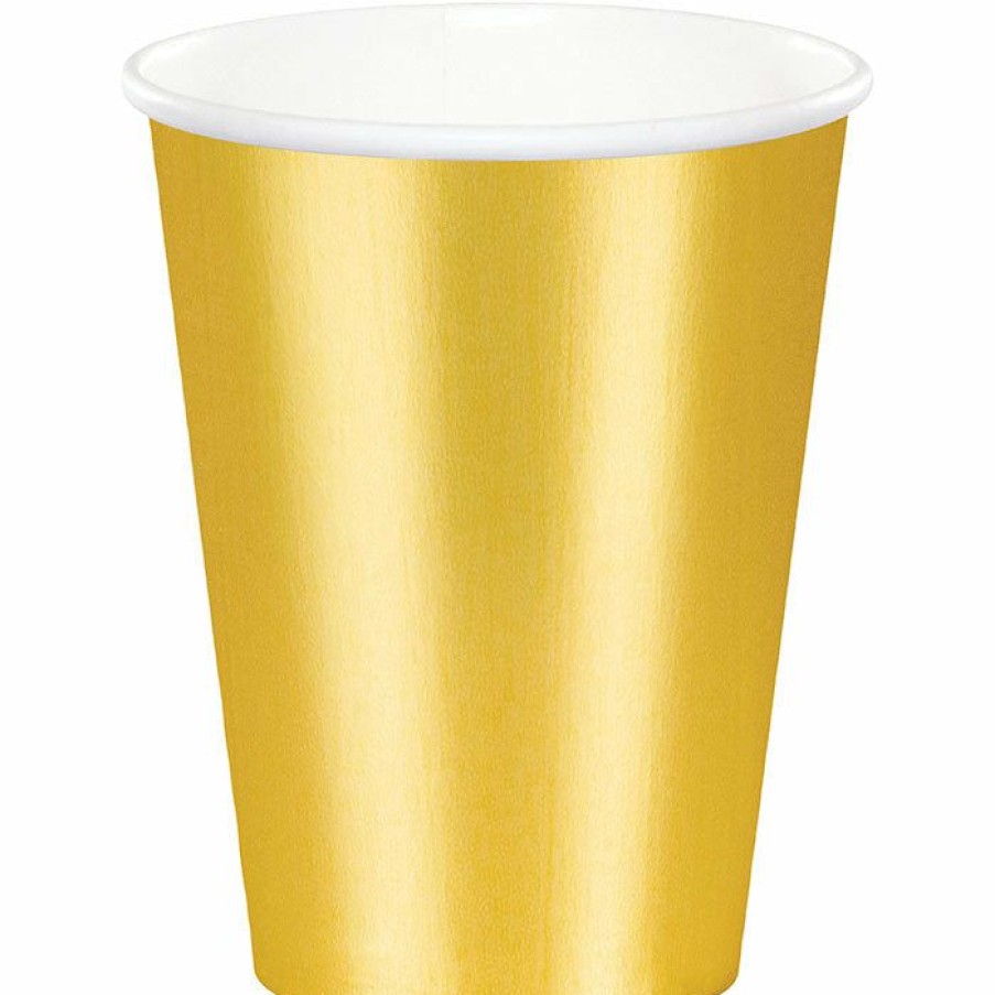 Solid Color Tableware * | Creative Converting Gold Foil 9 Oz Paper Cups, 8 Ct