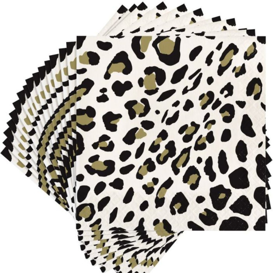 Themed Tableware * | Creative Converting Leopard Beverage Napkin 16Ct