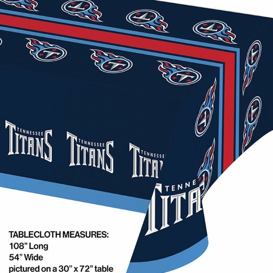 Sports * | Creative Converting Nfl And Football Party Supplies Tennessee Titans Plastic Table Cover, 54 X 102