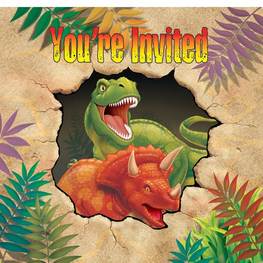 Birthdays * | Creative Converting Dino Blast Invitation Gatefold Dc (48/Case)