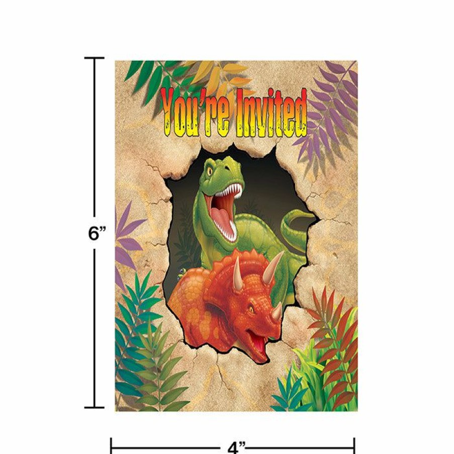 Birthdays * | Creative Converting Dino Blast Invitation Gatefold Dc (48/Case)