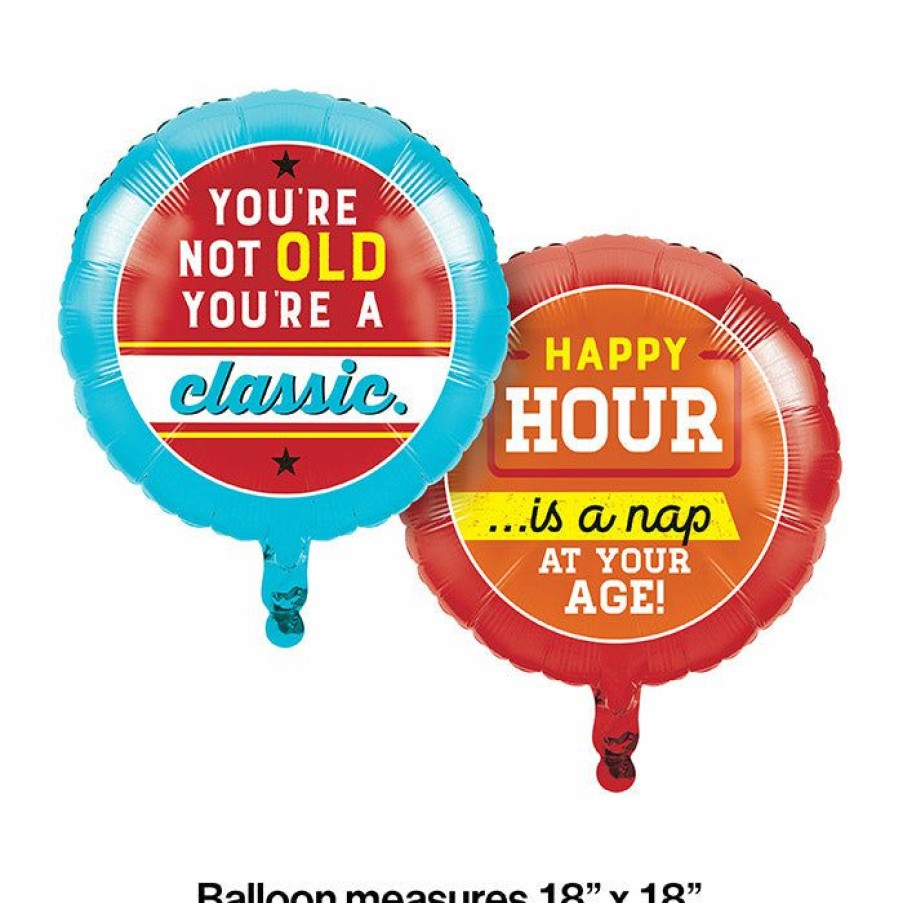 Birthdays * | Creative Converting Adult Birthday Party Themes Age Humor Metallic Balloon 18 , Classic