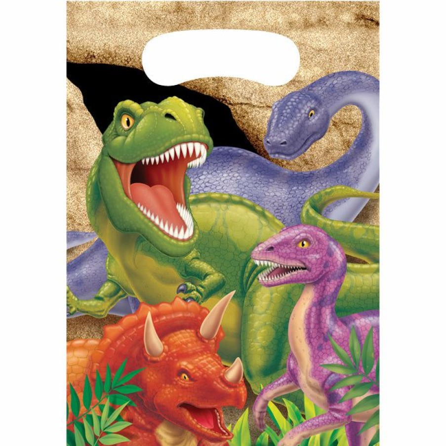 Birthdays * | Creative Converting Kids Birthday Party Themes Dinosaur Favor Bags, 8 Ct