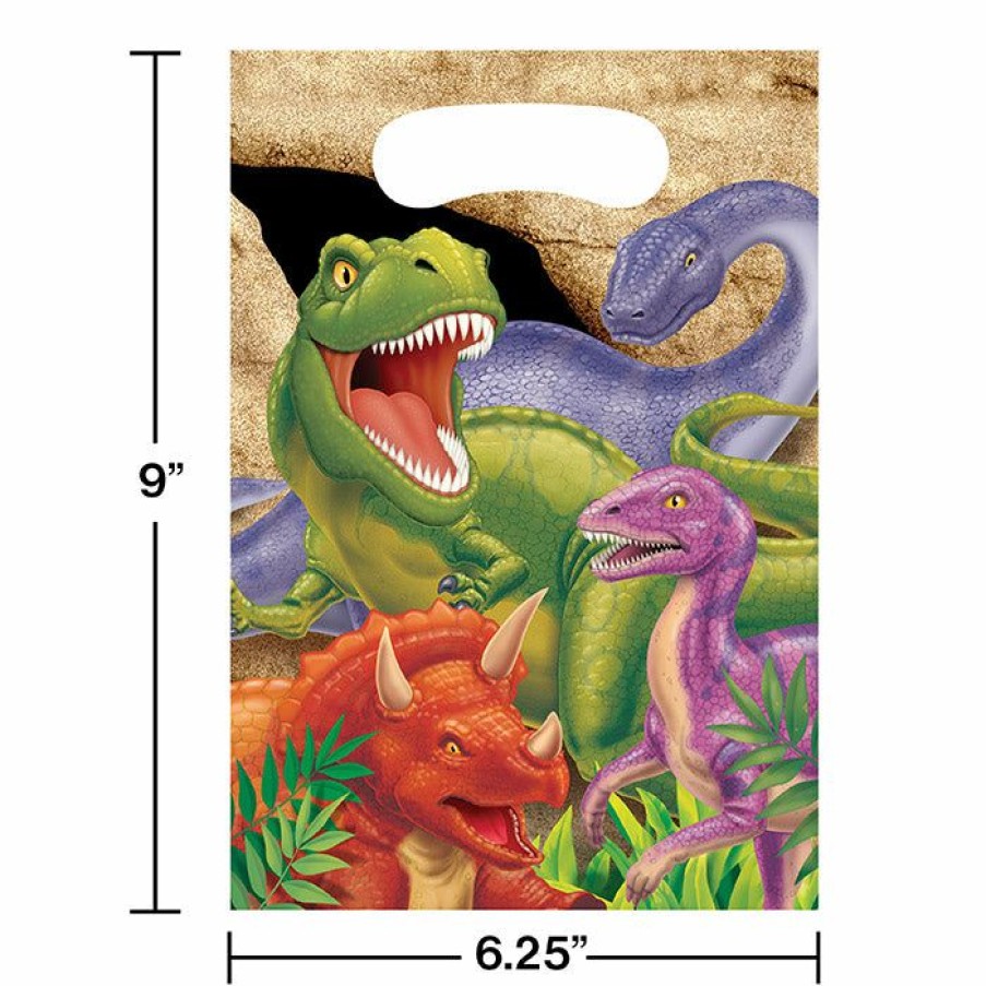 Birthdays * | Creative Converting Kids Birthday Party Themes Dinosaur Favor Bags, 8 Ct