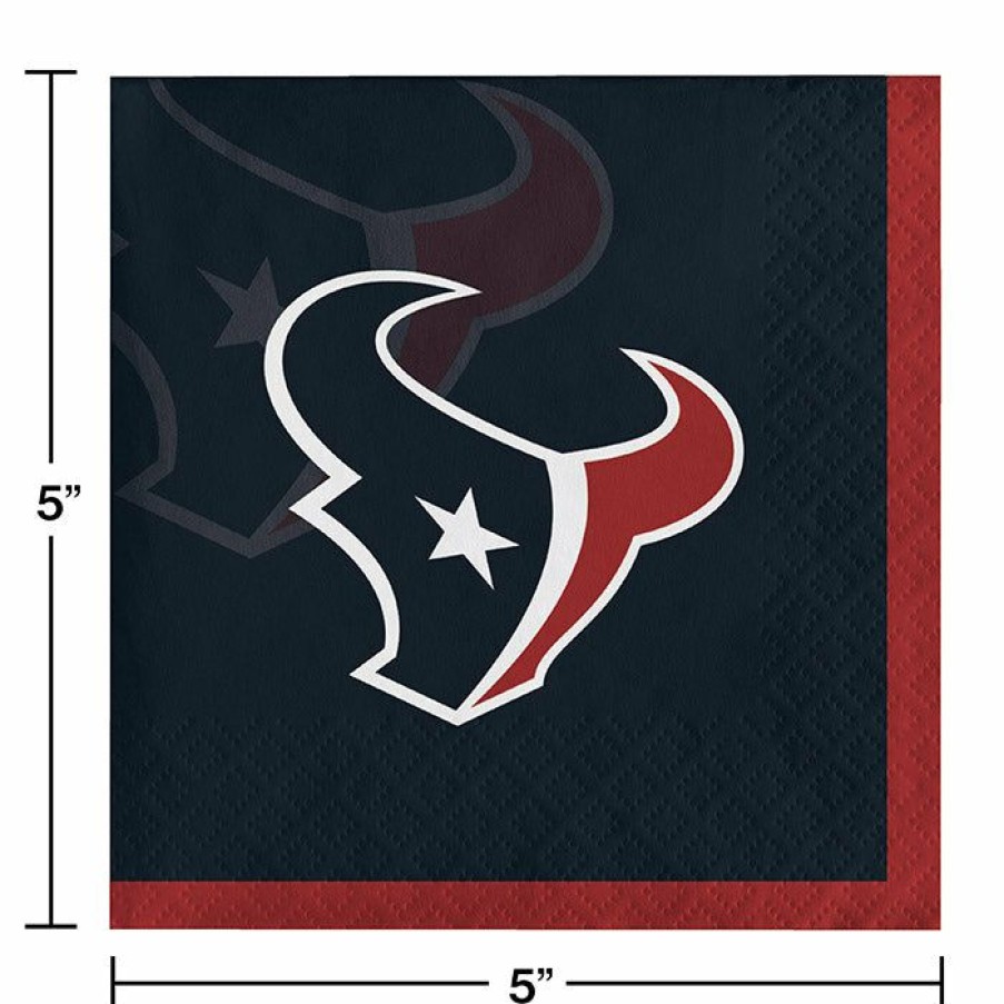 Sports * | Creative Converting Nfl And Football Party Supplies Houston Texans Beverage Napkins, 16 Ct