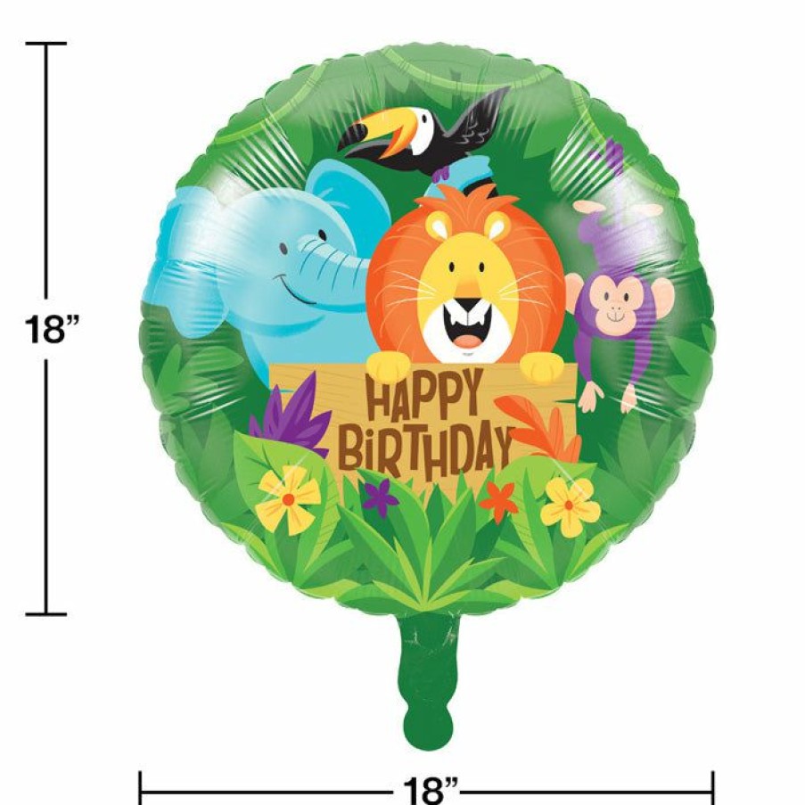 Birthdays * | Creative Converting Jungle Safari Metallic Balloon 18 Kids Birthday Party Themes