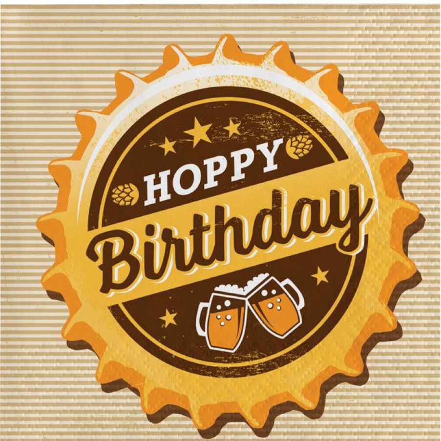 Birthdays * | Creative Converting Adult Birthday Party Themes Cheers And Beers Beverage Napkins, Hoppy Birthday, 16 Ct