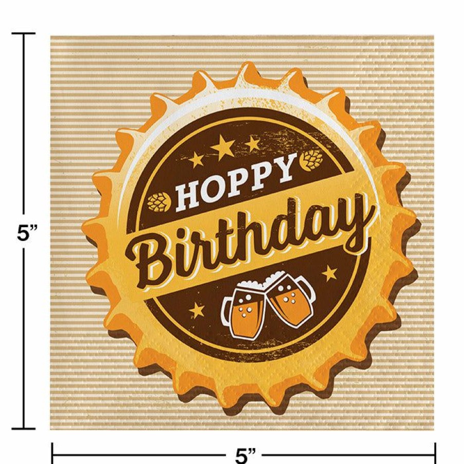 Birthdays * | Creative Converting Adult Birthday Party Themes Cheers And Beers Beverage Napkins, Hoppy Birthday, 16 Ct