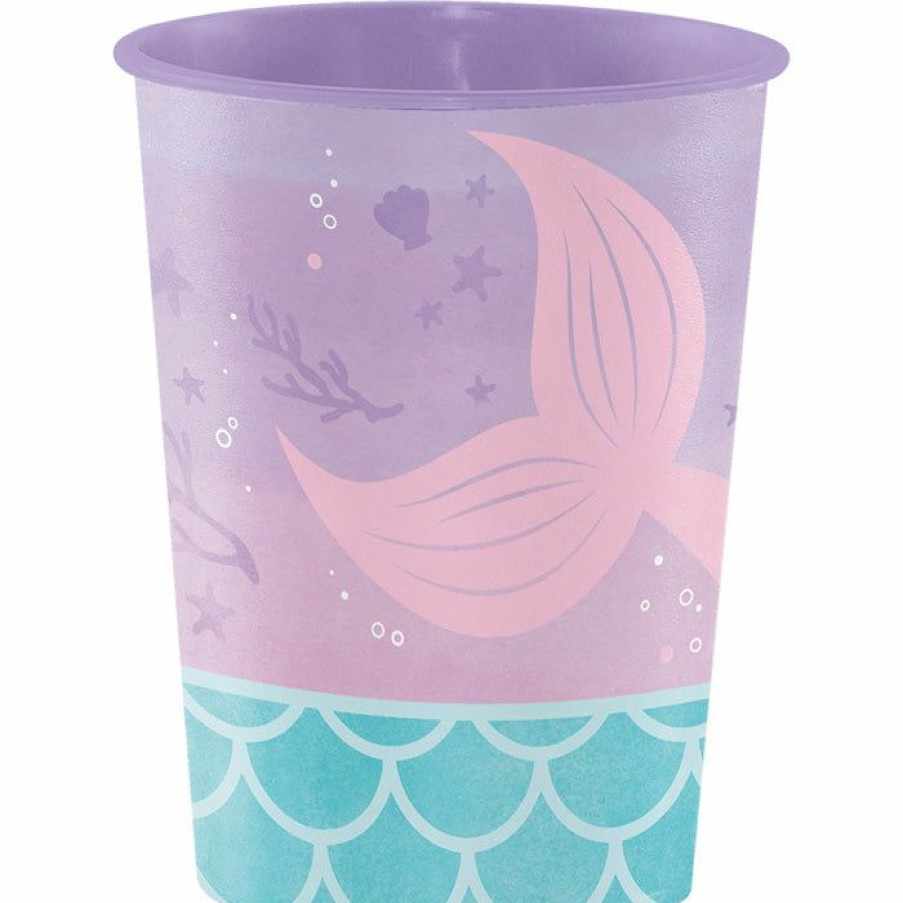 Birthdays * | Creative Converting Mermaid Shine Plastic Keepsake Cup 16 Oz. Kids Birthday Party Themes