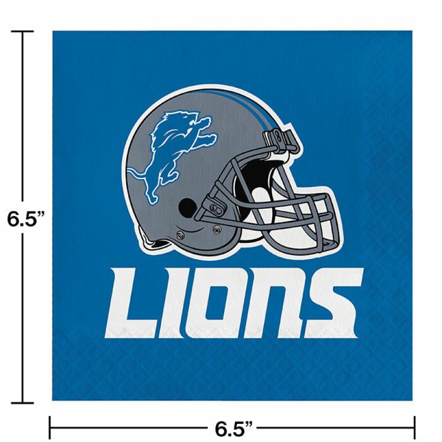 Sports * | Creative Converting Detroit Lions Napkins, 16 Ct Nfl And Football Party Supplies