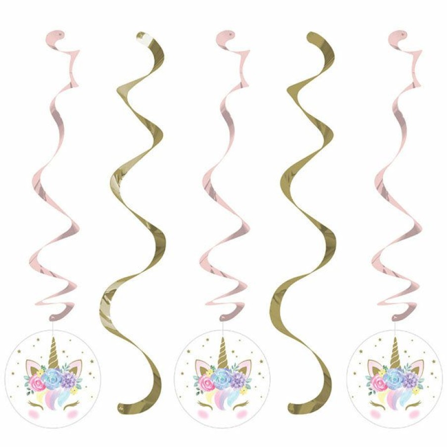 Baby Showers * | Creative Converting Unicorn Baby Shower Dizzy Danglers, Pack Of 5