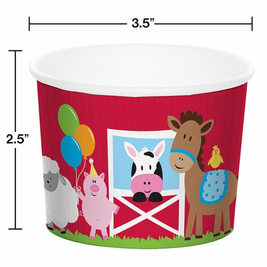 Birthdays * | Creative Converting Farmhouse Fun Treat Cup 9 Oz, 6 Ct