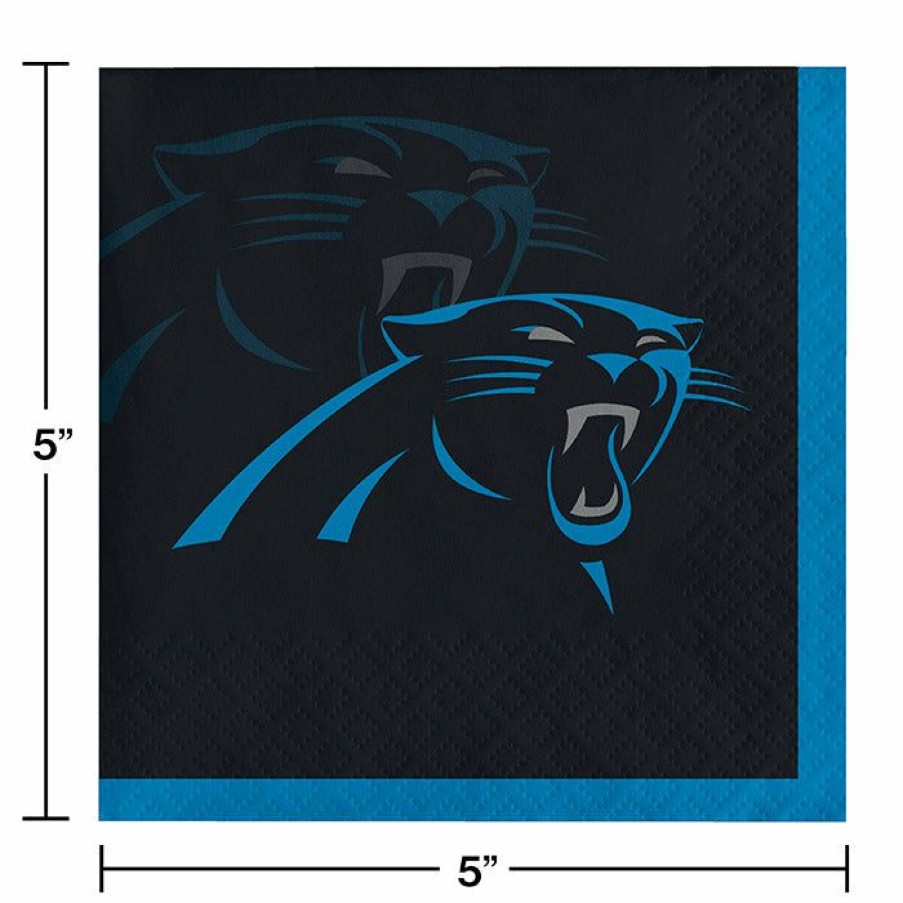 Sports * | Creative Converting Nfl And Football Party Supplies Carolina Panther Beverage Napkins, 16 Ct