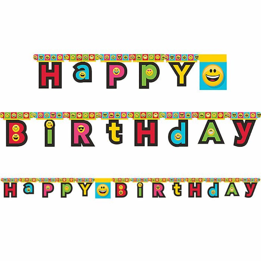 Birthdays * | Creative Converting Kids Birthday Party Themes Show Your Emojions Jointed Banner Lg