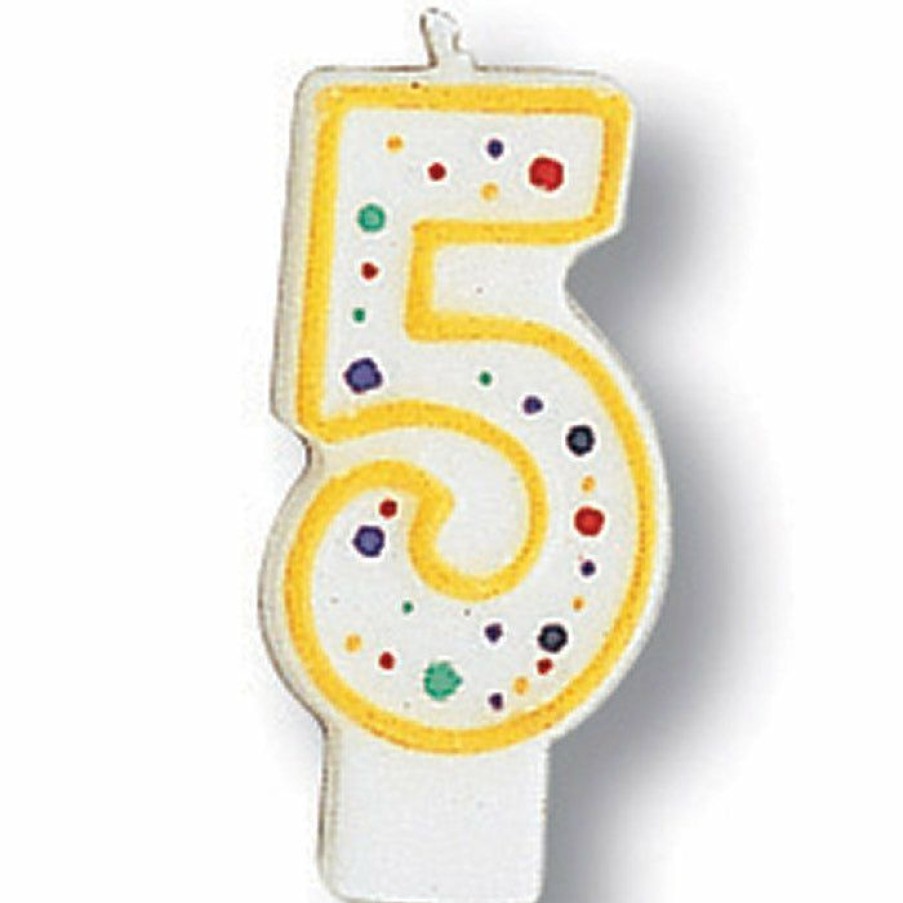 Birthdays * | Creative Converting Birthday Party Candles Polka Dot #5 Candle