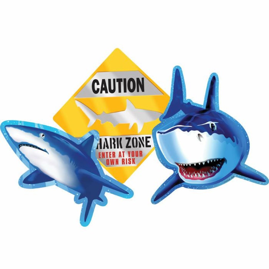 Birthdays * | Creative Converting Shark Splash Cutout Assortment (36/Case) Kids Birthday Party Themes