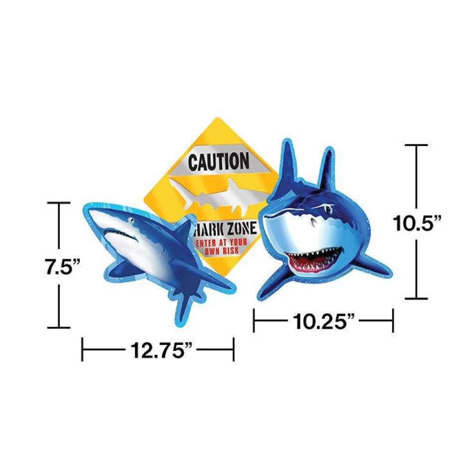 Birthdays * | Creative Converting Shark Splash Cutout Assortment (36/Case) Kids Birthday Party Themes