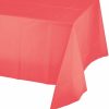 Solid Color Tableware * | Creative Converting Coral Tablecover Plastic 54 X 108