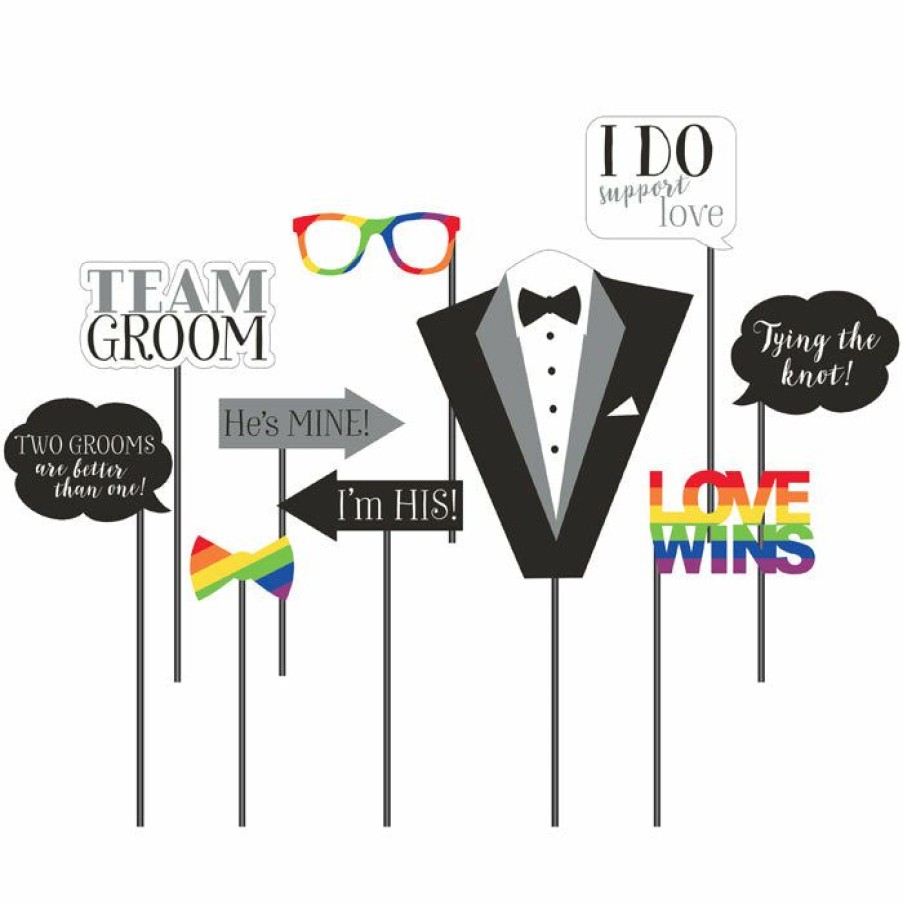 Bridal And Wedding * | Creative Converting Mr. And Mr. Photo Booth Props 60 Ct