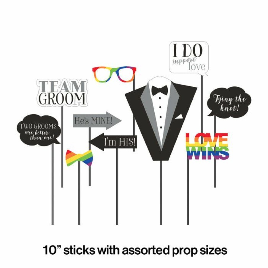 Bridal And Wedding * | Creative Converting Mr. And Mr. Photo Booth Props 60 Ct