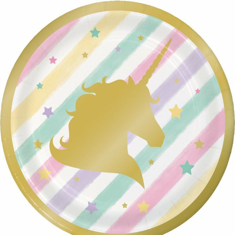 Birthdays * | Creative Converting Sparkle Unicorn Dessert Plates, 8 Ct