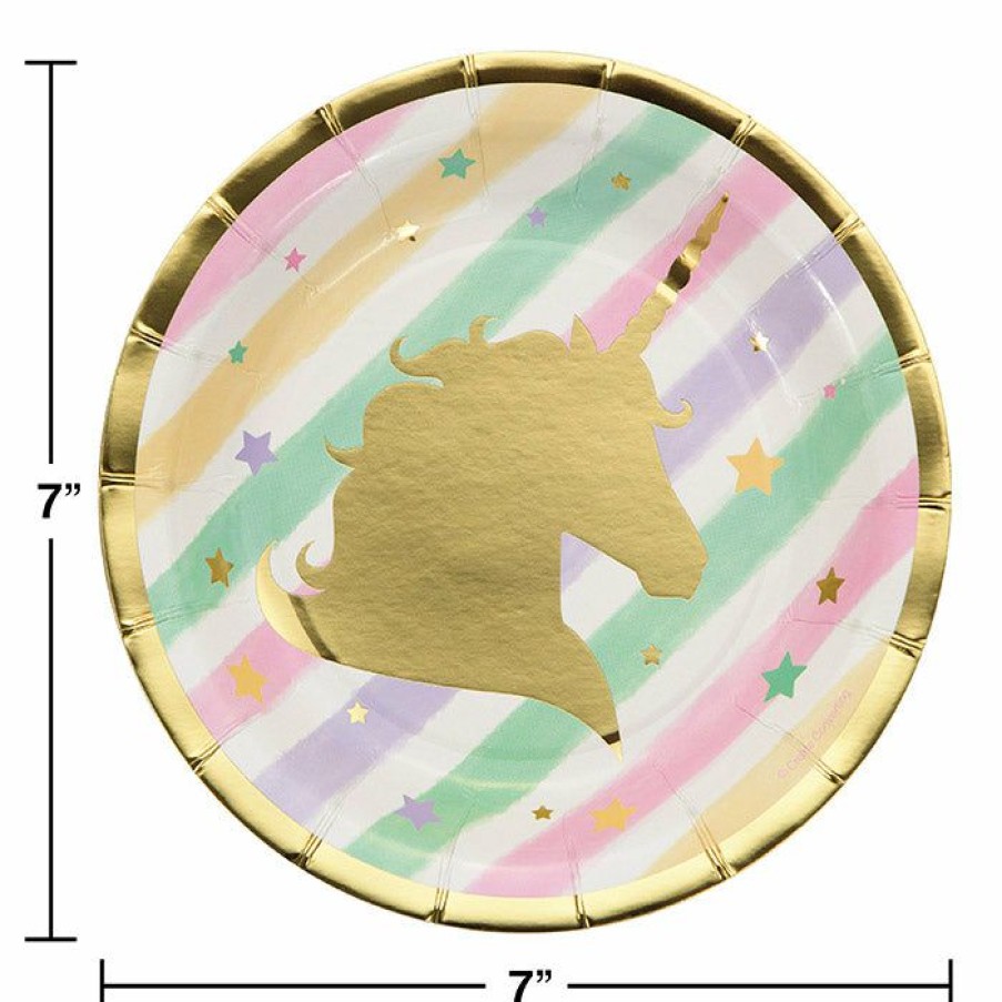 Birthdays * | Creative Converting Sparkle Unicorn Dessert Plates, 8 Ct